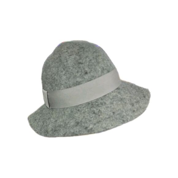 Stella McCartney Wide Brim Cloche Wool Felt Hat Gray Size Medium Italy main image 8